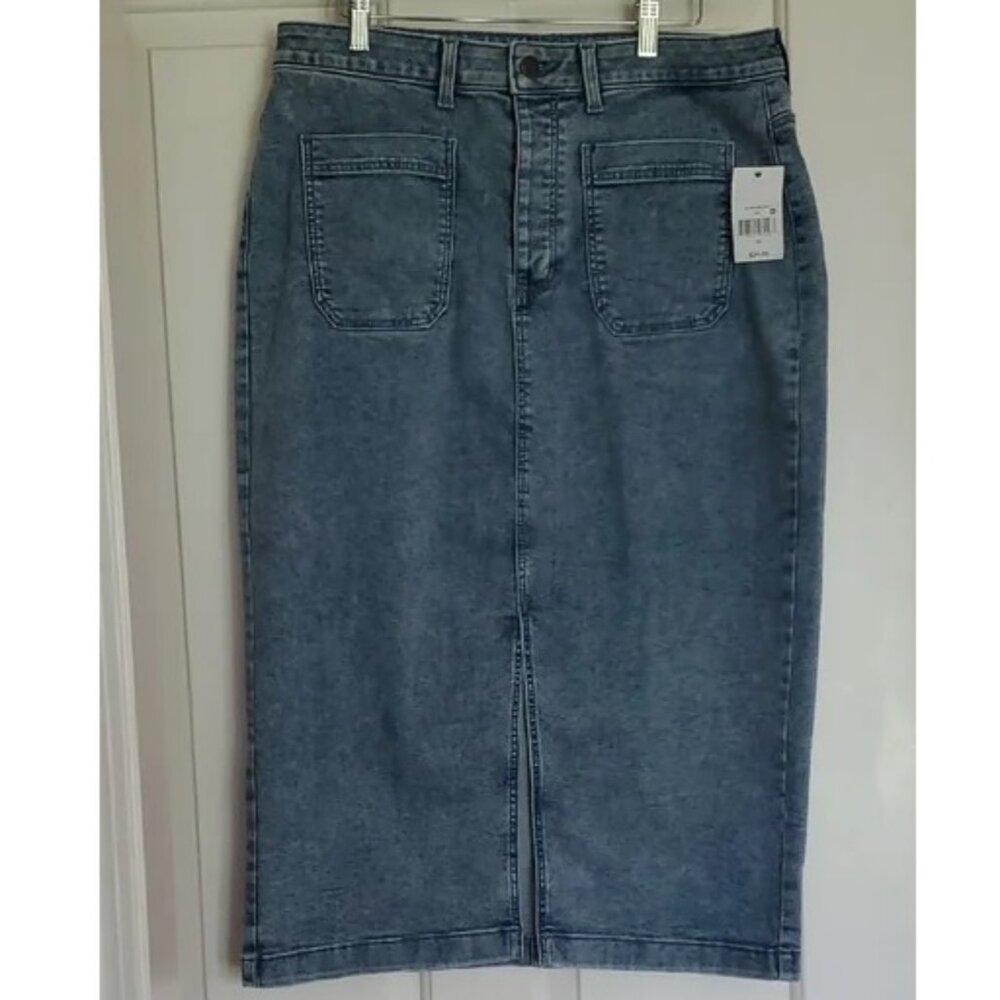 Classic Denim Midi Skirt